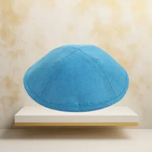 כיפה מפשתן צבע כחול מידה 2